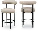 Bordeaux Vegan Leather Upholstered Counter Stool - Taupe