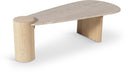 Taverna Travertine Top And Oak Wood Base Coffee Table - Natural