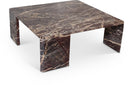 Livorno Genuine Marble Coffee Table - Burgundy