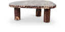 Messina Genuine Marble Coffee Table - Burgundy