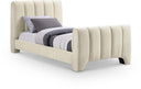 Camila Chenille Fabric Upholstered Twin Bed - Beige