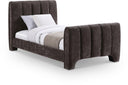 Camila Chenille Fabric Upholstered Twin Bed - Brown