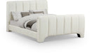 Camila Chenille Fabric Upholstered Bed - Cream