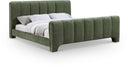 Camila Chenille Fabric Upholstered Bed - Green