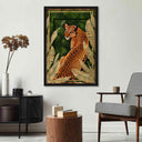 Emerald Jungle Cat - With Hand-Applied Gold Leaf and Glitter