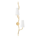 Vintage Gold Leaf Cortona Wall Sconce 13.5" by Corbett Lighting, view 2