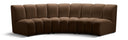Infinity 119" Velvet Upholstered 3pc. Modular Sectional - Brown
