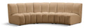 Infinity 119" Velvet Upholstered 3pc. Modular Sectional - Camel