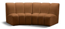 Infinity 83" Velvet Upholstered 2pc. Modular Sectional - Saddle