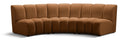 Infinity 119" Velvet Upholstered 3pc. Modular Sectional - Saddle