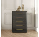 Manhattan - Contemporary Grey and Gold Nightstand