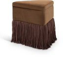 Trivoli Velvet Upholstered Stool - Brown