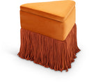 Trivoli Velvet Upholstered Stool - Cognac