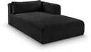 Shaggy Corduroy Performance Fabric Upholstered Chaise - Black