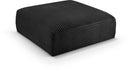 Shaggy Corduroy Performance Fabric Upholstered Ottoman - Black