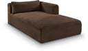 Shaggy Corduroy Performance Fabric Upholstered Chaise - Brown