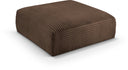 Shaggy Corduroy Performance Fabric Upholstered Ottoman - Brown