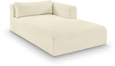 Shaggy Corduroy Performance Fabric Upholstered Chaise - Cream