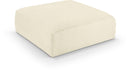 Shaggy Corduroy Performance Fabric Upholstered Ottoman - Cream