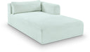 Shaggy Corduroy Performance Fabric Upholstered Chaise - Mint