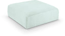 Shaggy Corduroy Performance Fabric Upholstered Ottoman - Mint