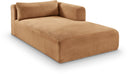 Shaggy Corduroy Performance Fabric Upholstered Chaise - Saddle