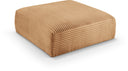 Shaggy Corduroy Performance Fabric Upholstered Ottoman - Saddle