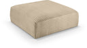 Shaggy Corduroy Performance Fabric Upholstered Ottoman - Taupe