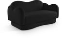 Bloom 58" Teddy Fabric Upholstered Loveseat - Black