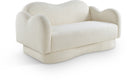 Bloom 58" Teddy Fabric Upholstered Loveseat - Cream