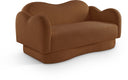 Bloom 58" Teddy Fabric Upholstered Loveseat - Saddle
