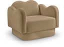 Bloom Velvet Upholstered Accent Chair - Camel