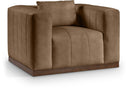 Mallina Vegan Leather Upholstered Accent Chair - Brown