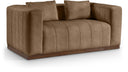 Mallina 67" Vegan Leather Upholstered Loveseat - Brown