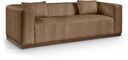 Mallina 90.5" Vegan Leather Upholstered Sofa - Brown