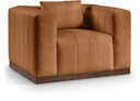 Mallina Vegan Leather Upholstered Accent Chair - Cognac