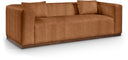 Mallina 90.5" Vegan Leather Upholstered Sofa - Cognac