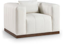 Mallina Vegan Leather Upholstered Accent Chair - Cream