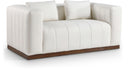 Mallina 67" Vegan Leather Upholstered Loveseat - Cream