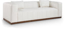 Mallina 90.5" Vegan Leather Upholstered Sofa - Cream
