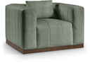 Mallina Vegan Leather Upholstered Accent Chair - Green