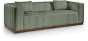 Mallina 90.5" Vegan Leather Upholstered Sofa - Green