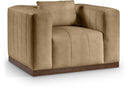 Mallina Vegan Leather Upholstered Accent Chair - Tan