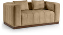 Mallina 67" Vegan Leather Upholstered Loveseat - Tan