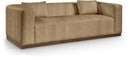 Mallina 90.5" Vegan Leather Upholstered Sofa - Tan