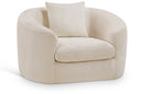 Penelope Chenille Fabric Upholstered Accent Chair - Beige