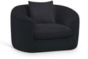 Penelope Chenille Fabric Upholstered Accent Chair - Black