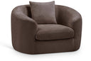 Penelope Chenille Fabric Upholstered Accent Chair - Brown