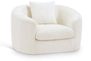 Penelope Chenille Fabric Upholstered Accent Chair - Cream