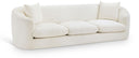 Penelope 92.5" Chenille Fabric Upholstered Sofa - Cream